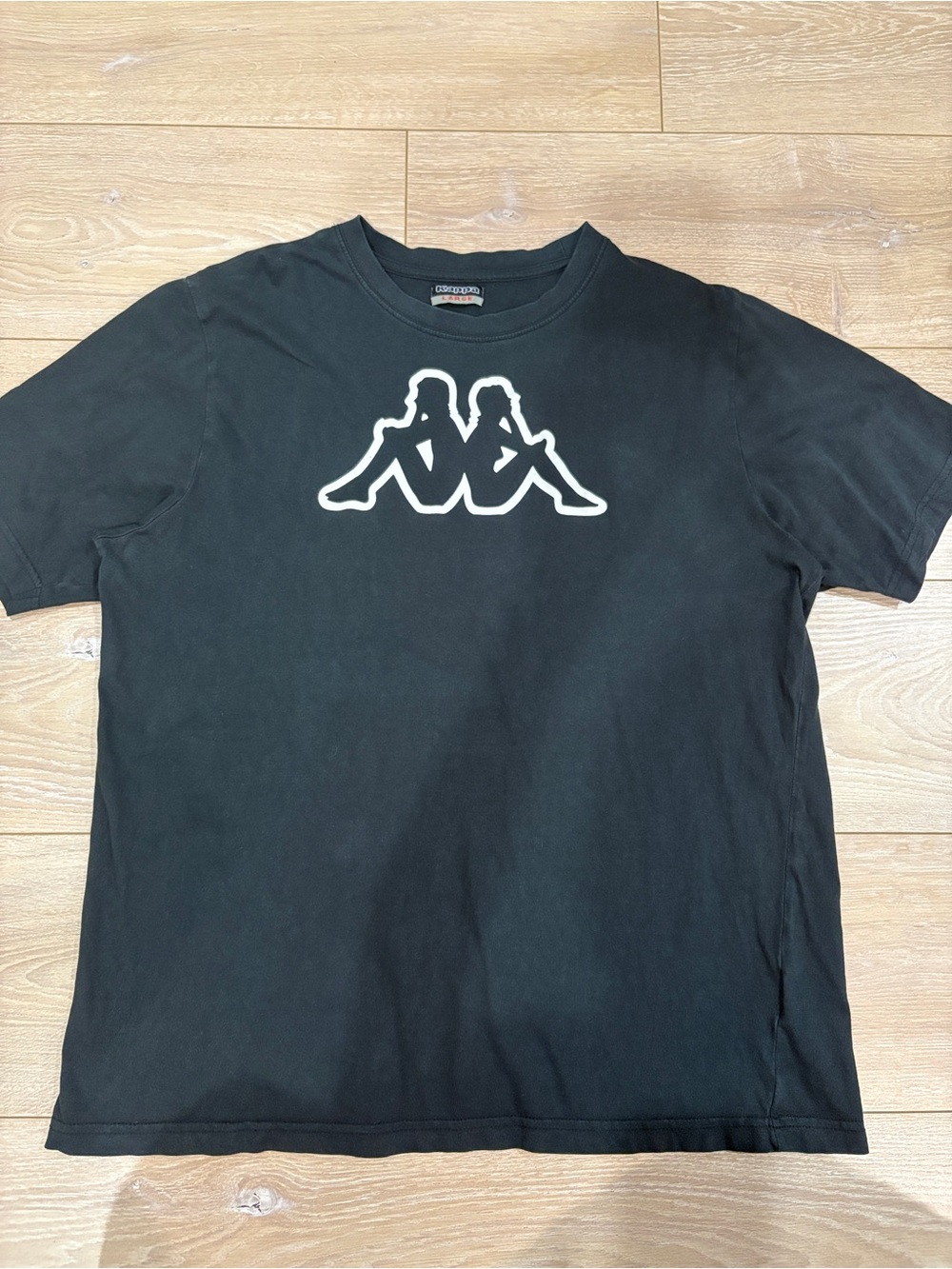 Kappa Black Graphic Tee Short Sleeve Crew Neck - Size L